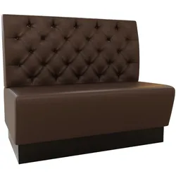 BIG Möbel GmbH Gastro Sitzbank Amsterdam | 100 cm breit | Kunstleder Braun | Chesterfield | Dinerbank