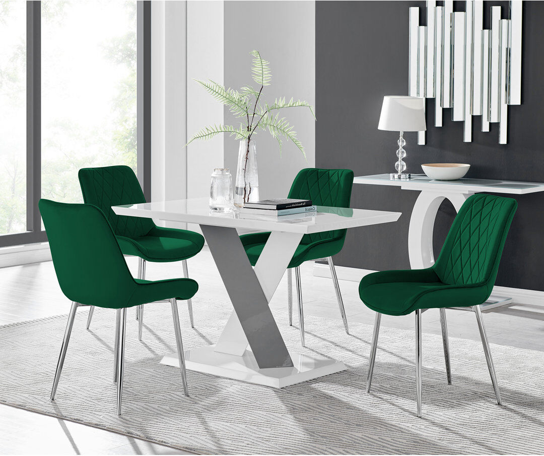 Canora Grey Eubanks 5 - Piece Dining Set Green/Silver 4