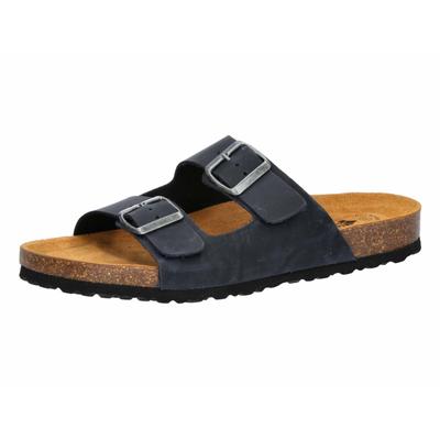 Pantoffel LICO "Pantolette Alvaro", Herren, Gr. 37, blau, Leder, Schuhe