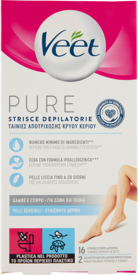 Veet Minima Strisce Depilatorie Corpo 16 Pezzi