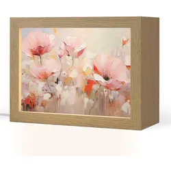 TISCHLEUCHTE Blumen - Aquarell - Rosa - Abstrakt - Kunst Nachtlampe 20x15 cm