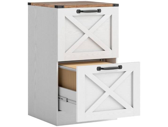 Commode de bureau à 2 tiroirs support imprimante 40x40x71 cm Blanc pour dossiers A4 et Lettre