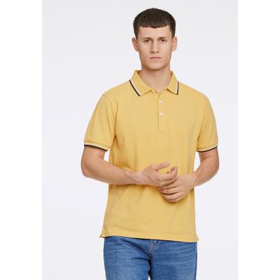 Poloshirt LINDBERGH "Poloshirt Relaxed Fit", Herren, Gr. XL, gelb, Obermaterial: 100% Baumwolle, unifarben, lässig geschnitten, Shirts