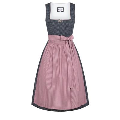 Dirndl NÜBLER "Midi Dirndl Emily", Damen, Gr. 38, EURO, grau, Obermaterial: 100% Polyester PES., Kleider