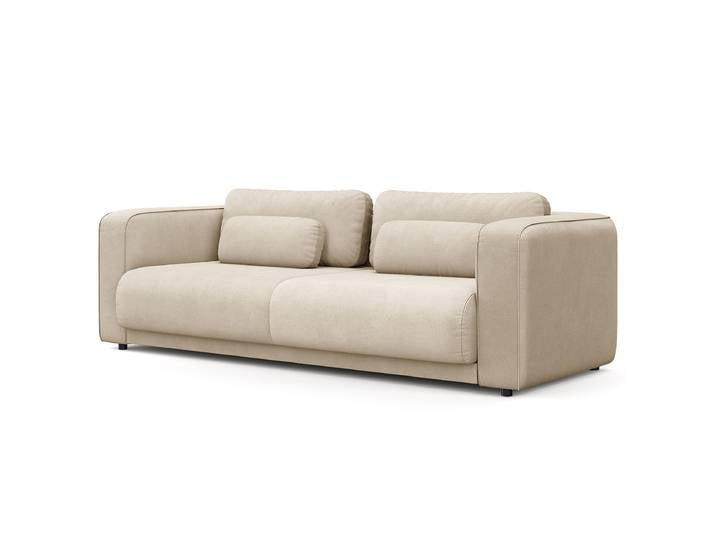 3-Sitzer Sofa Beige Webstoff Liane 232 x 70 x 115cm Modern