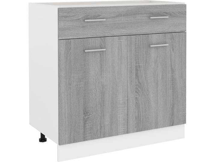 vidaXL Armoire basse avec tiroir Gris Sonoma 80x46x81\,5 cm