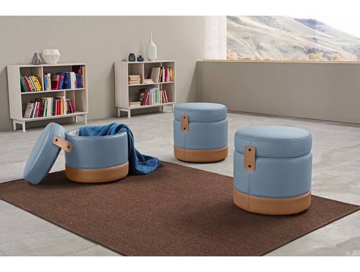 Egoitaliano Hocker Tonder, Designhocker als Blickfang mit tollen Details, B/T 50/50cm, inkl. praktischem Stauraum als funktionale Stauraummöglichkeit