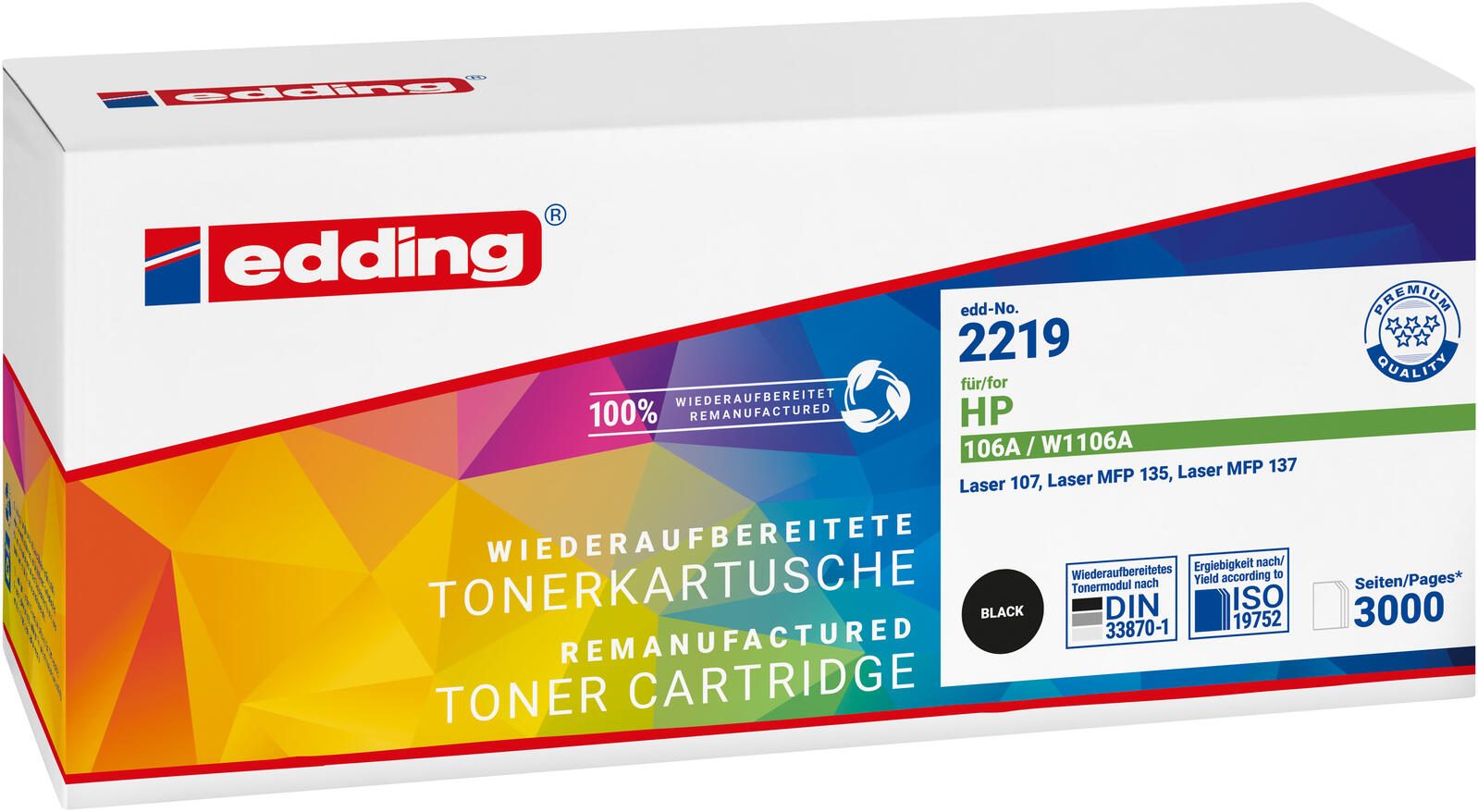 edding Toner EDD-2219 schwarz kompatibel zu HP 106A (W1106A) 18-2219