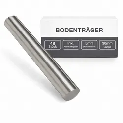 BODENTRÄGER 5x30 mm inkl Abdeckkappen für Glas und Holz