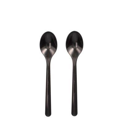 Mehrweg-Besteck Papstar, Kaffeelöffel, 50 St., spülmaschinengeeignet, Bio-PP, schwarz