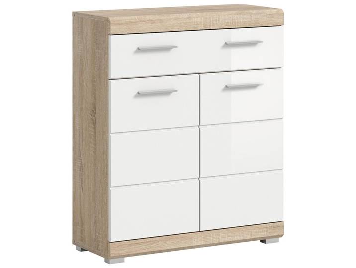 Midischrank Lambada Eiche Dekor/Weiß B: 74 cm