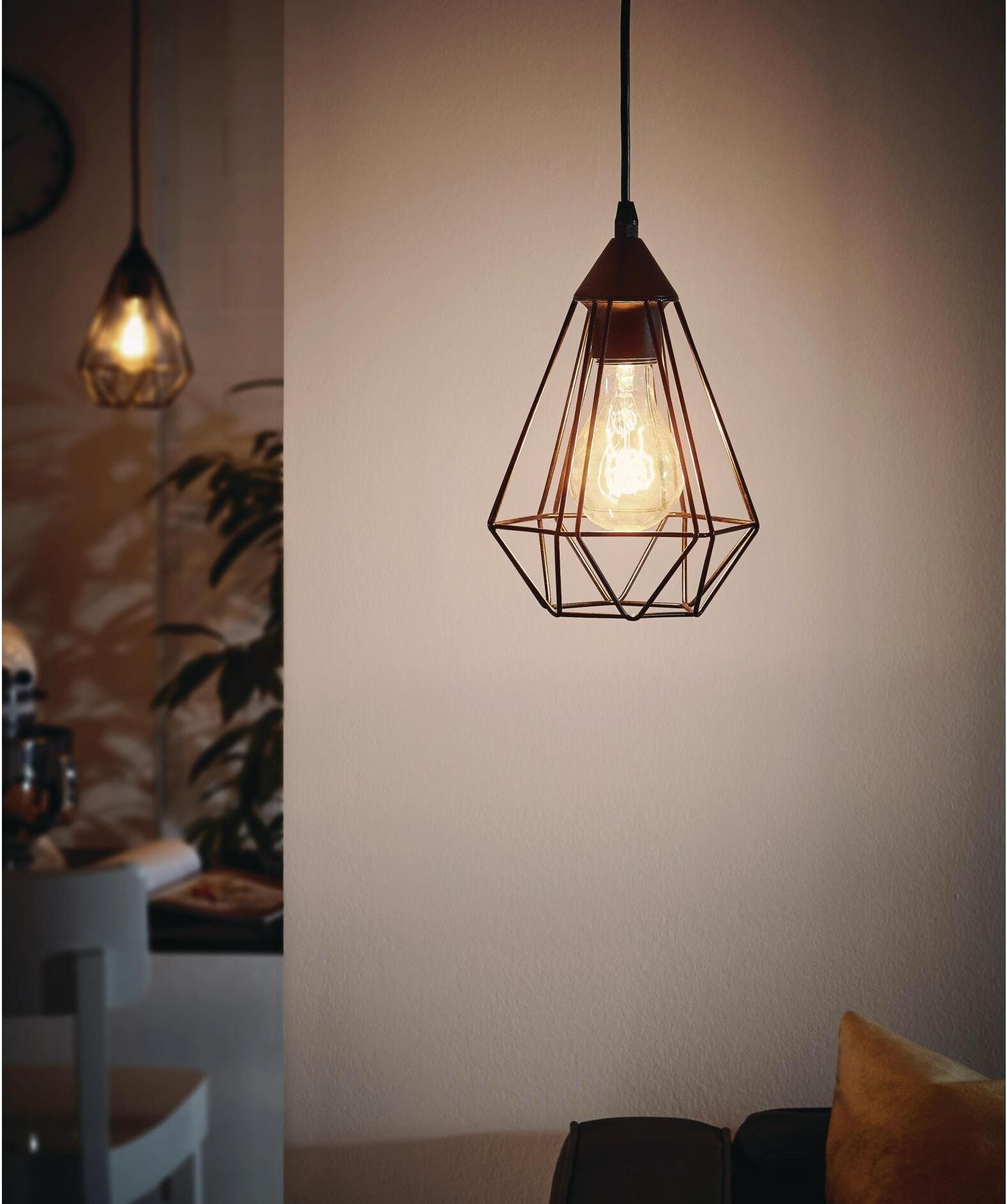 EGLO Pendelleuchte "schwarz", schwarz, Ø 17,5cm H: 110cm, Leuchten, Pendelleuchte schwarz Ø 17,5cm H: 110cm