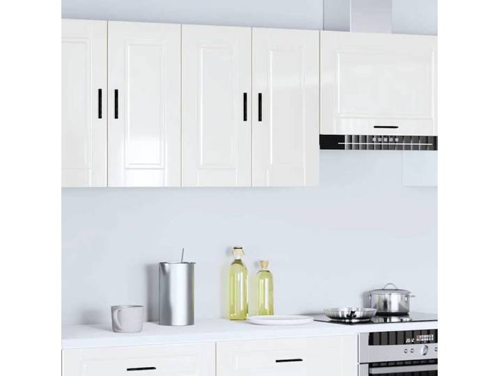BEL-ACHAT* Meuble de stockage Moderne - Suspendu - Armoire murale de cuisine Porto blanc brillant bois ingénierie @Promo8549323