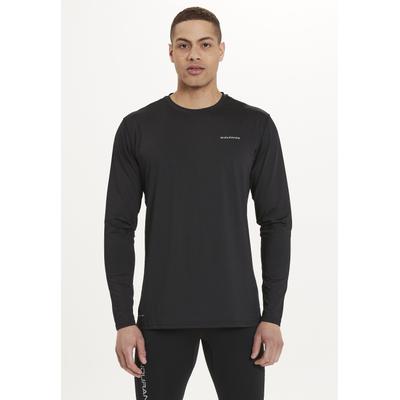 Langarmshirt ENDURANCE "KULON Performance", Herren, Gr. M, schwarz (schwarz, schwarz), 92% Polyester, 8% Elasthan, unifarben, normal, Rundhals, Shirts Langarmshirt, mit innovativer QUICK DRY Technologie
