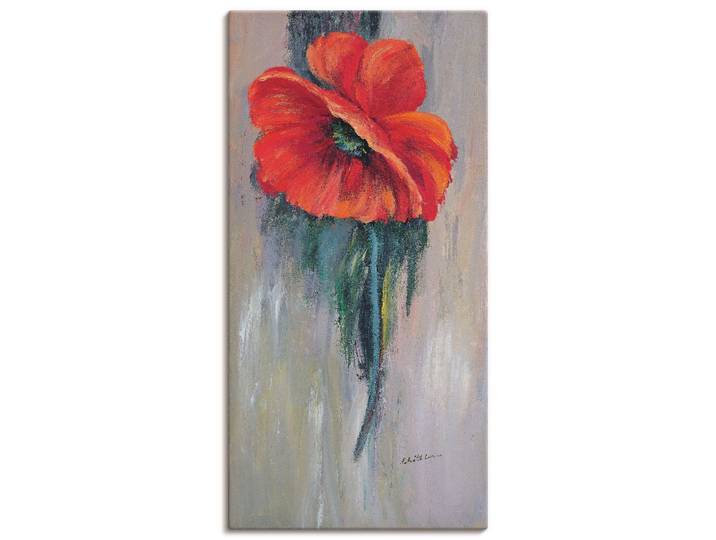 Leinwandbild ARTLAND Roter Mohn III , rot (farbe bild(er): rot), B:30cm H:60cm, Bilder, Leinwandbild, auf Holzrahmen gespannt