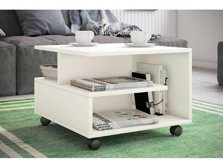 Table basse Stango S 50 x 40 x 50cm Blanc/Blanc