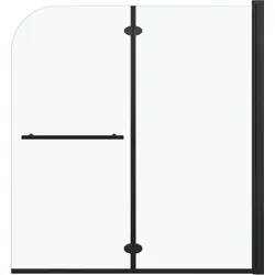 vidaXL Faltbare Duschkabine 2 Paneele ESG 120x140 cm Schwarz