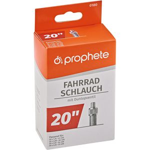 Prophete Fahrradschlauch 0180, 20 Zoll, 40mm DV-Ventil, Kinderräder, Reifenbreite 47-57mm