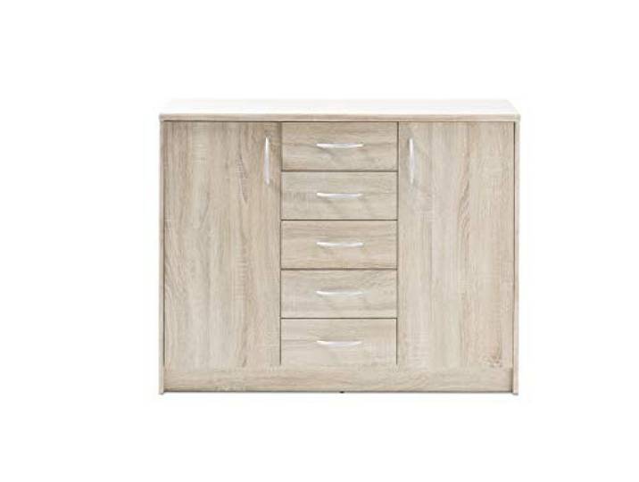 Stella Trading Kommode mit Schubladen Eiche Sonoma Nachbildung, BxHxT 109x86x35 cm
