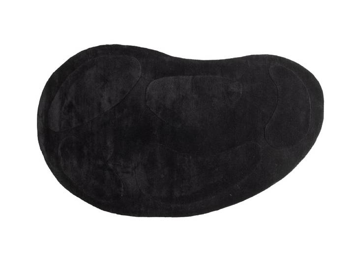 Teppich Caelen – ovale Form in Schwarz & Weiß aus Baumwolle - Schwarz - Luxusbetten24