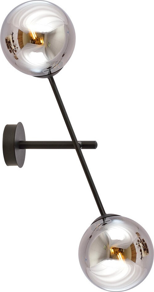 EMIBIG Lighting Kinkiet Emibig Lineaire Wandlamp 2xE14 40W K2, zwart/grijs