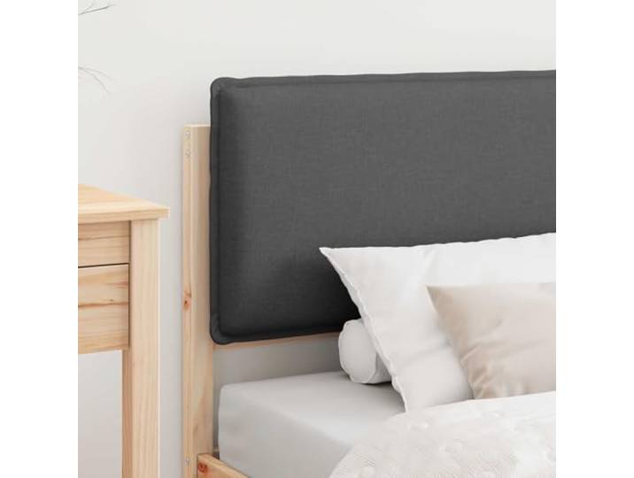KTHLBRH Einzelbett dunkelgrau 80 x 200 cm Massives Kiefernholz, gepolstertes Kopfteil waschbar, platzsparendes Design