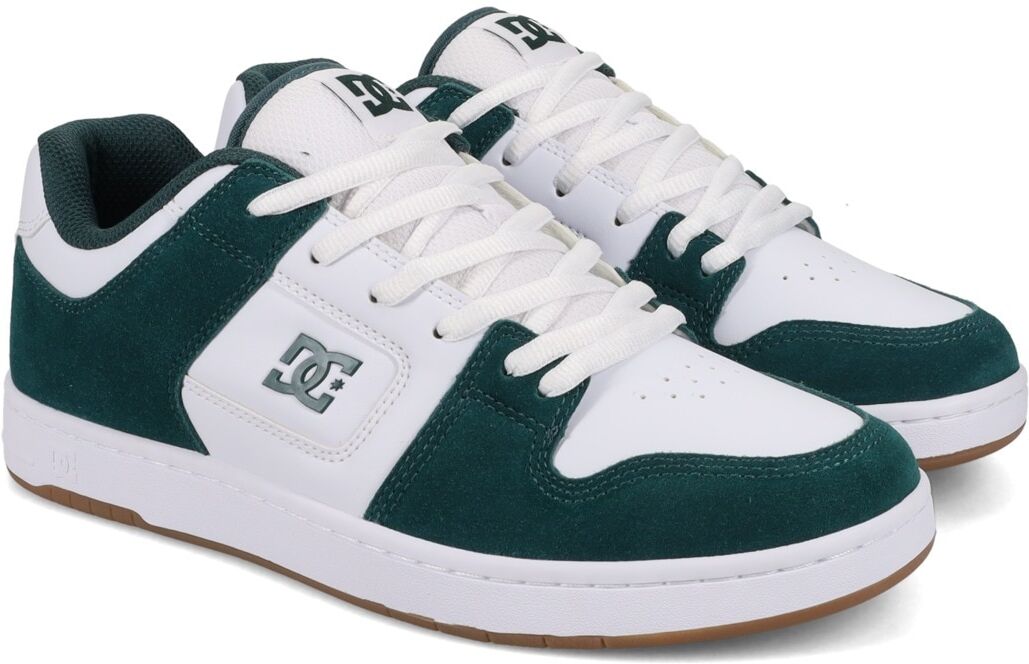 Skateschuh DC SHOES "Manteca 4 S", Herren, Gr. 7,5(40), weiß (grün, weiß), Obermaterial:53.02% Leder, 46.98% Synthetikmaterial., Schuhe Skateschuh