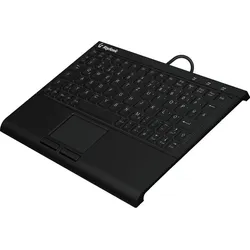 KeySonic KSK-3211ELU kabelgebundene Super-Mini Tastatur mit Touchpad - QWERTZ DE - schwarz