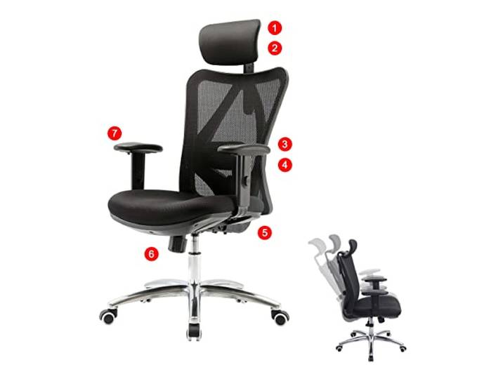 Mendler Bürostuhl HWC-J86 ergonomisch - ohne Fußstütze, schwarz