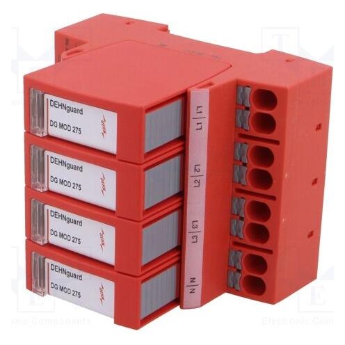 Dehn Ogranicznik przepięć Typ T2+T3 20kA 4P Push-in DEHNguard SMP TNS 275 DG SMP TNS 275 942402 (DG SMP TNS 275)
