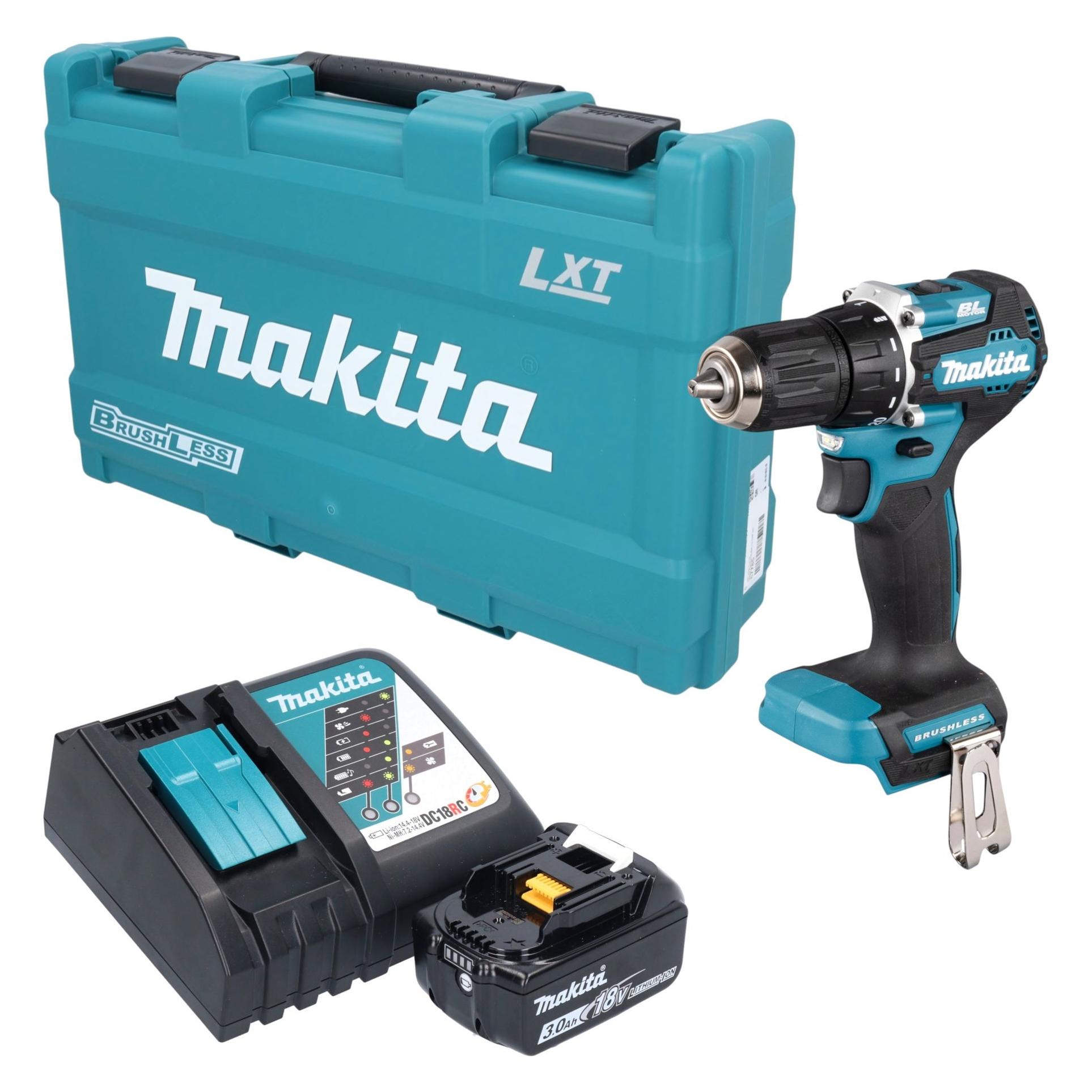 Makita Makita DDF 487 RF1K Akku Bohrschrauber 18 V 40 Nm Brushless + 1x Akku 3,0 Ah + Ladegerät + Koffer (Bohrschrauber) (DDF487Z)