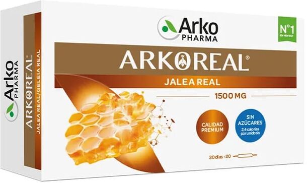 Arkopharma Arkoreal Geleia Real Fresca 1500 mg sem Açúcares 15 ml 20 Ampolas