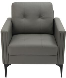 1Pc Modern Accent Chair Pu Fabric Upholstered Lounge Armchair Faux Leather Contemporary Design