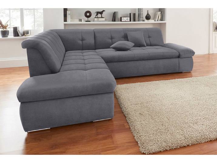 DOMO collection Ecksofa MORIC Massiv! - Belastbar bis 140 kgxSitz, hochwertig & komfortabel, XXL, L-Form, inkl. Zierkissen
