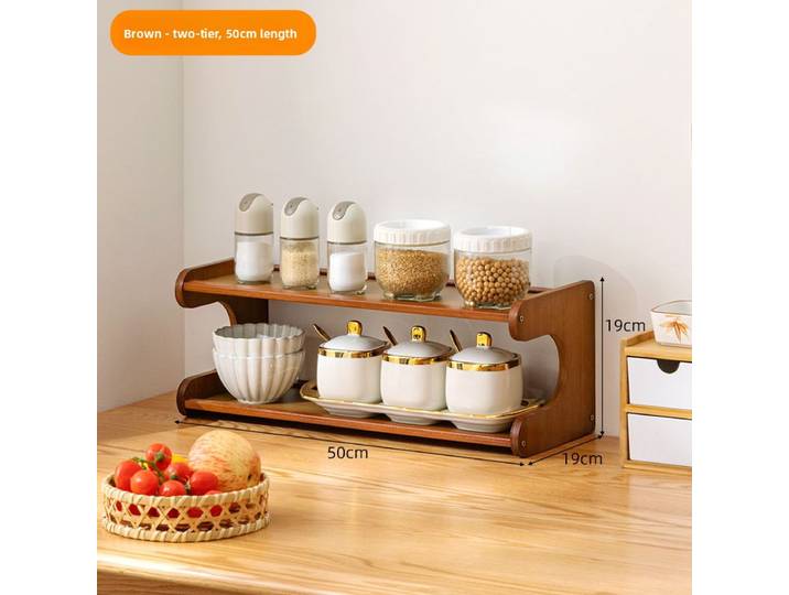 Étagère de cuisine multifonctionnelle pour comptoir, rangement vertical multicouche pour assaisonnements et anti-poussière