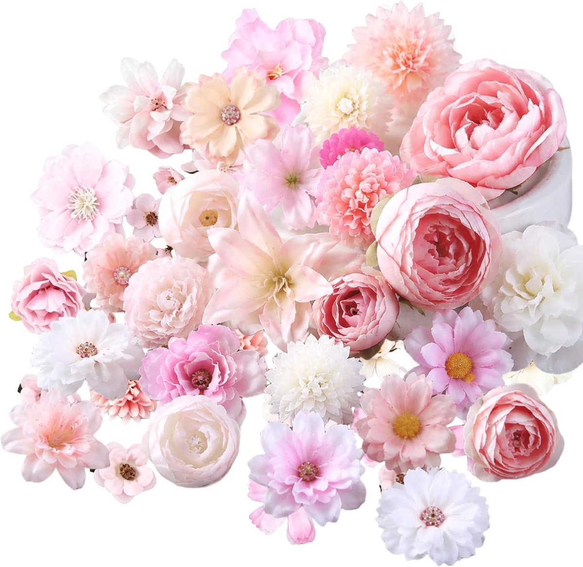 42 stuks mini kunstbloemen voor decoratie en knutselen
