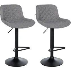 CLP 2er Set Barhocker Kasson Stoff   Farbe: dunkelgrau, Material: Stoff