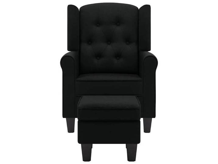 Elégant Fauteuil de Relaxation - pour adulte - avec repose-pied Noir Tissu - L68 x l78 x H94cm &0_9010635
