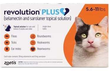 Revolution Plus For Medium Cats 5.5-11lbs (2.5-5kg) Orange 12 Pack