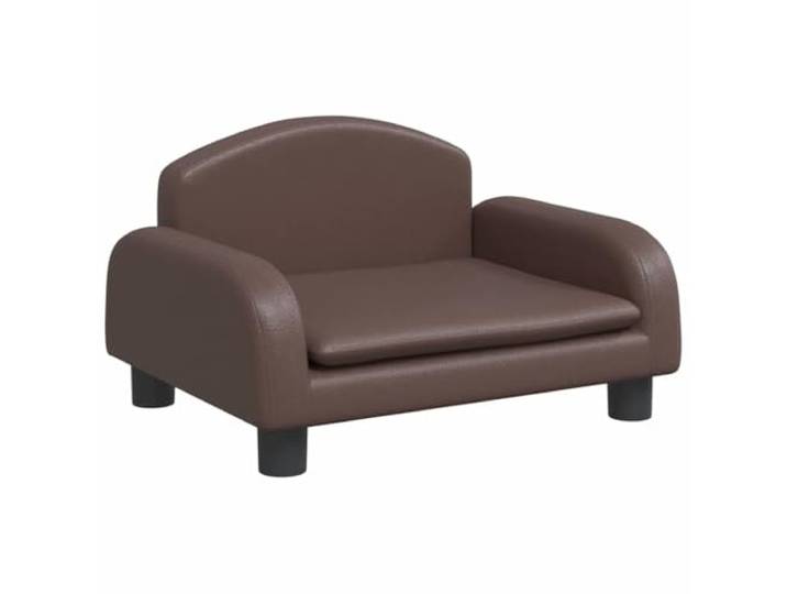 sofa Braun 50x40x30 cm Kunstleder Minisofa, weicher Schaumstoff, Kunstlederbezug, Kiefernholzrahmen, vier Beine, abgerundete Kanten, modernes Design