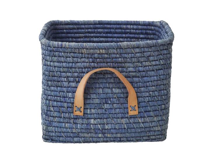 RICE Rice raffia opbergmand Blauw