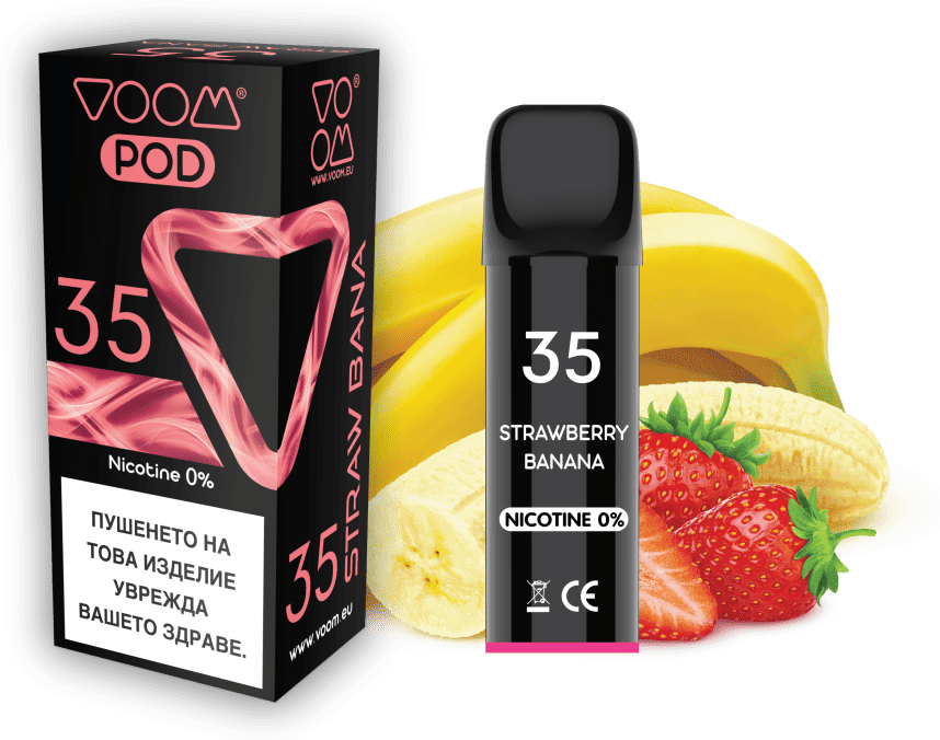 VOOM POD 35 Strawberry Banana   2 ml- 0% nicotine - 1  single unit