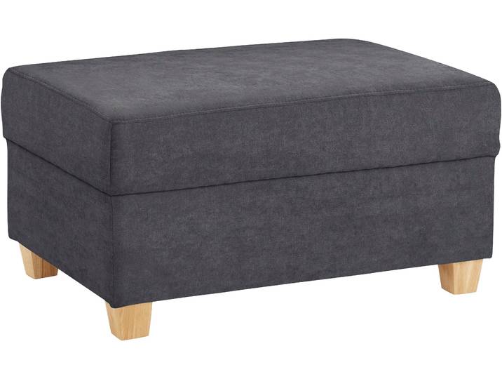 Hocker, Massivholz, Dunkelgrau, 85×62 cm, Gepolstert, Modern, Domo-Collection