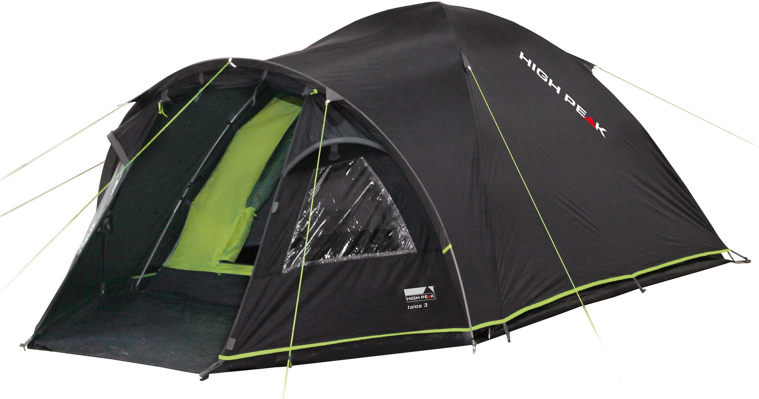Kuppelzelt HIGH PEAK "Talos 3", bunt (dunkelgrau, grün), Zelte, B/H/L: 190cm x 125cm x 330cm, Kuppelzelt, B:190cm H:125cm L:330cm
