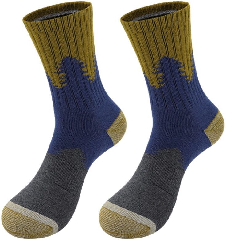 INF Wadenlange Sportsocken L 39-44 – Antibakterielle Merinowoll-Mischung, feuchtigkeitsableitend, gepolstert, rutschfest Grün+Blau