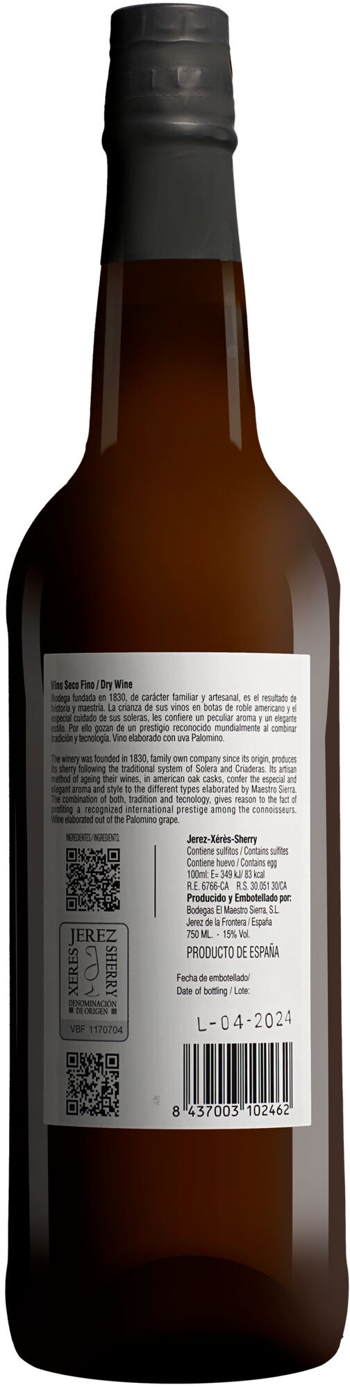El Maestro Sierra Fino 15% Vol. Sherry Trocken aus Spanien