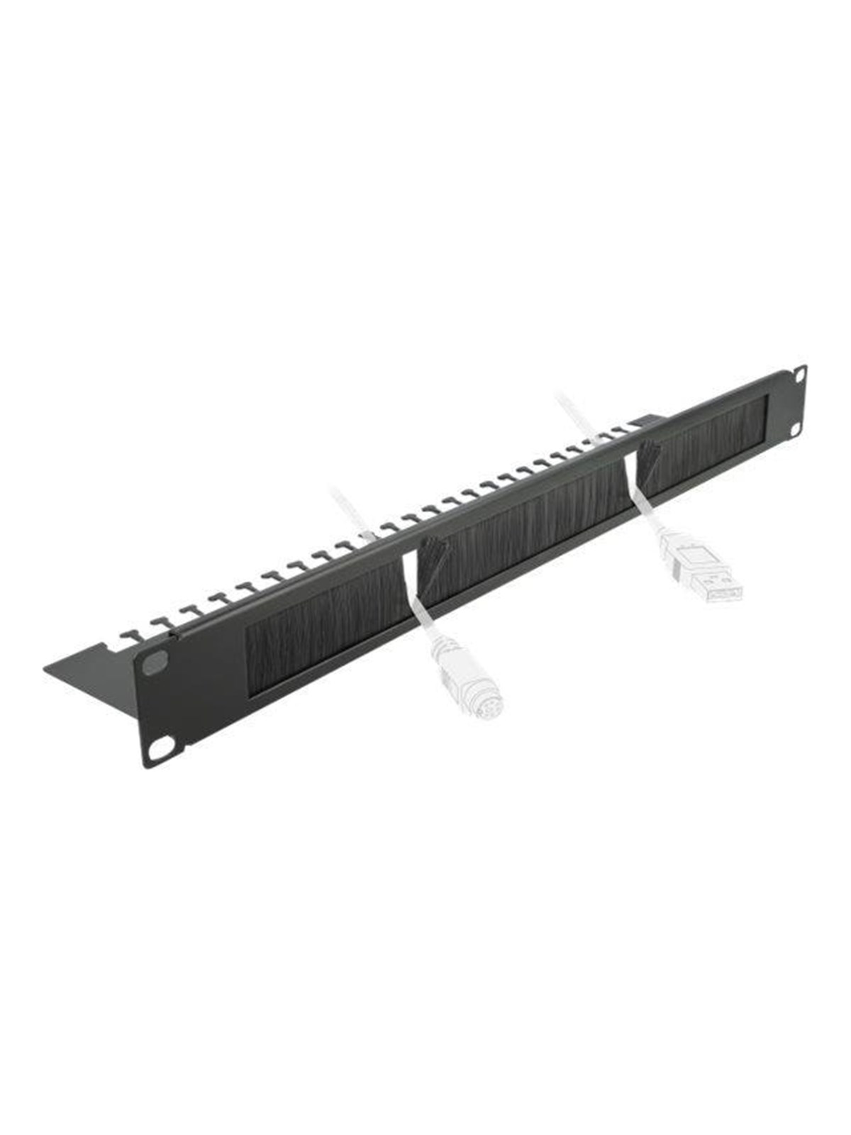 DeLOCK Cable Management Brush Strip with Cable Support Plate