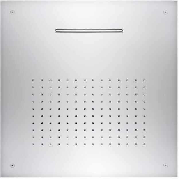 Herzbach Living Spa Decken-Regenbrause 11.650200.2.01 500x500mm, Regen/Schwall, Edelstahl poliert