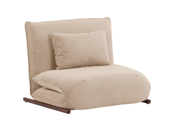 Mid.you Sessel Velin, Creme, Dunkelbraun, Metall, Füllung: Schaumstoff, 93x97x80 cm, Liegefunktion, Wohnzimmer, Sessel, Sonstige Sessel