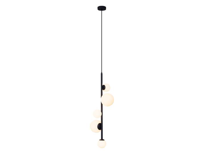Suspension design noire avec verre dépoli 5 lumières - Vertical